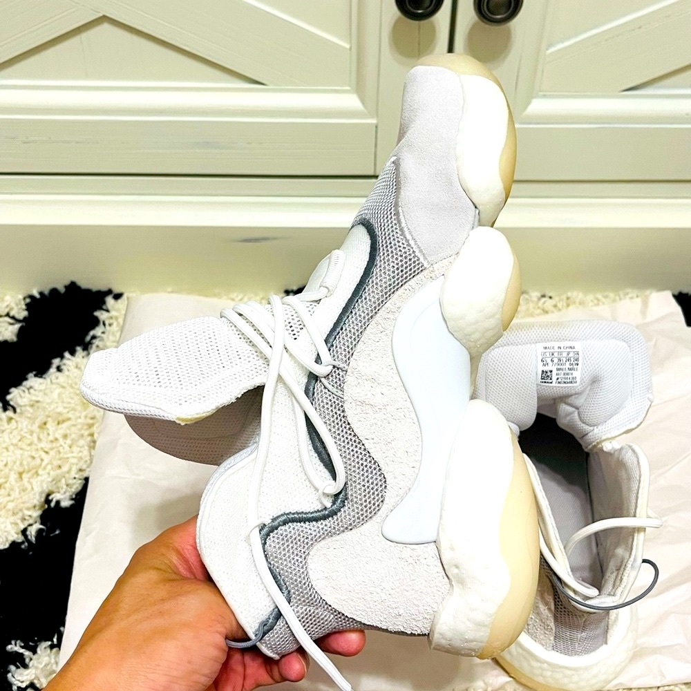 NWOT Men’s Size 6.5 (European Size 39.5) Adidas Crazy BYW Basketball Shoes White - Picture 9 of 15